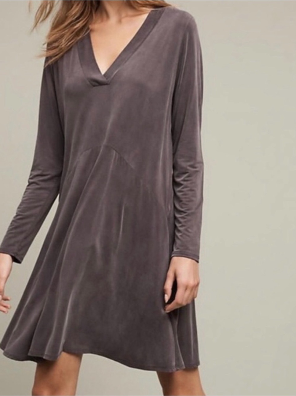 Anthropologie Dolan West Coast  V-Neck Long Sleeve Swing Dress Medium